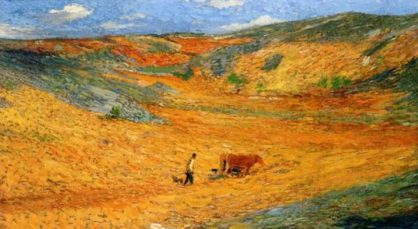 Laboureur Au Fond D'une Combe by Henri Martin