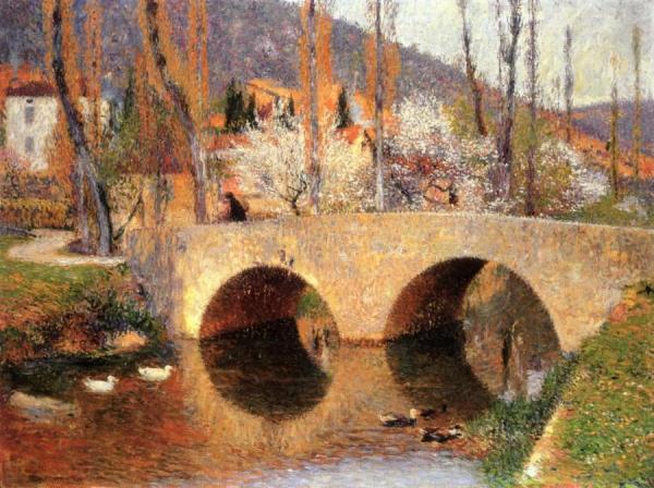 Le Pont à Labastide Du Vert Au Printemps by Henri Martin