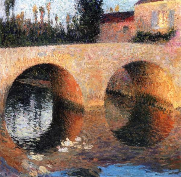 Le Pont De Labastide Du Vert, Vue De L'ouest by Henri Martin Oil Painting Reproductions