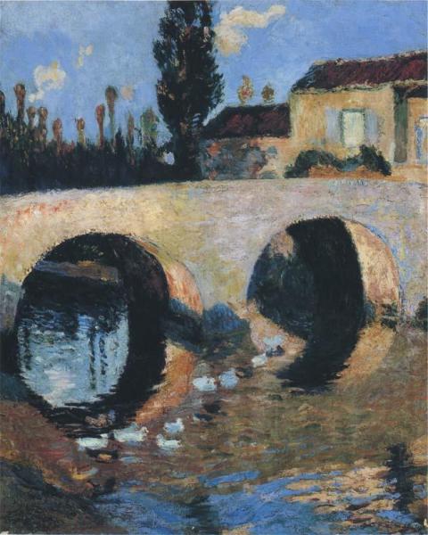 Le Pont Sur Le Riviere by Henri Martin