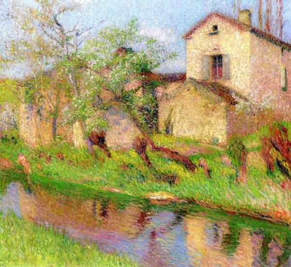 Maison Au Bord De Ruisseau by Henri Martin