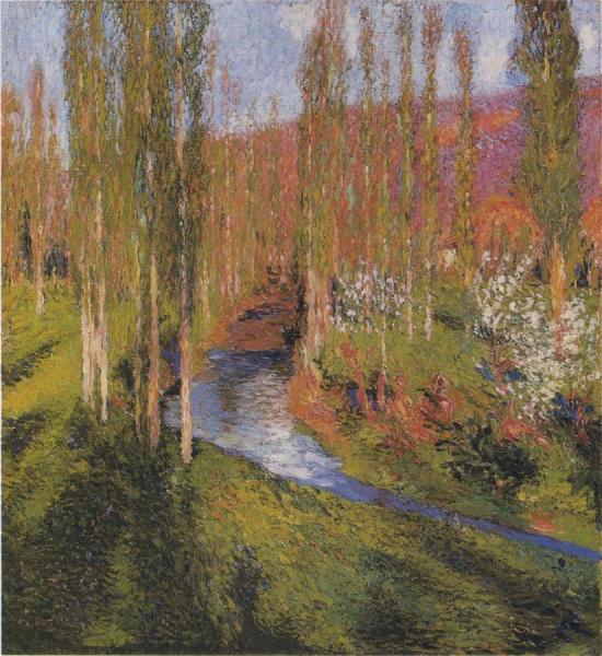Peupliers Au Bord Du Vert by Henri Martin