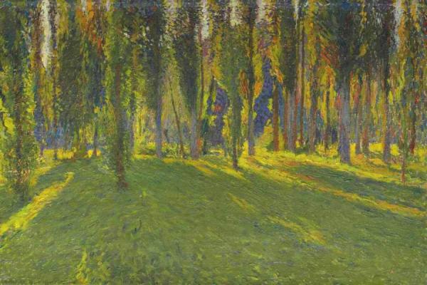 Poplars In The Vallée Du Vert Near Mouline by Henri Martin