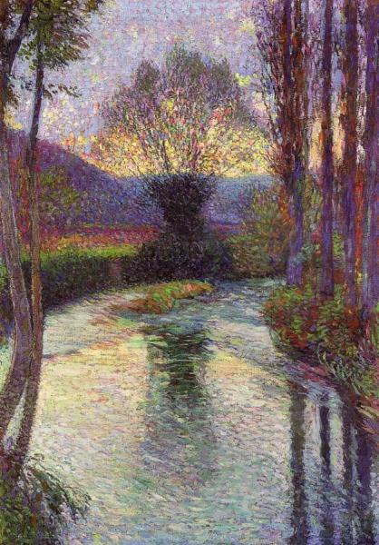 Saule Se Refletant Dans Le Vert by Henri Martin