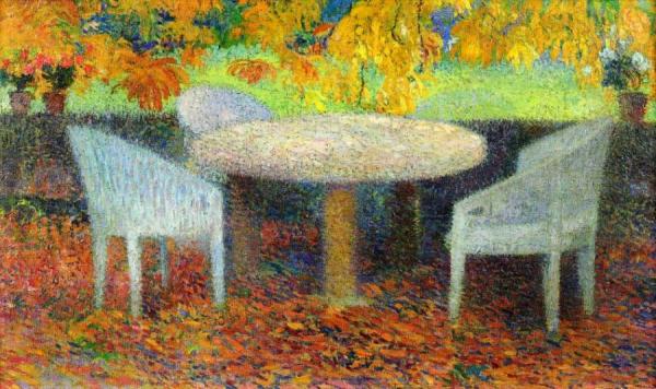 The Large Stone Table Under The Chestnut Street At Marquayrol by Henri Martin