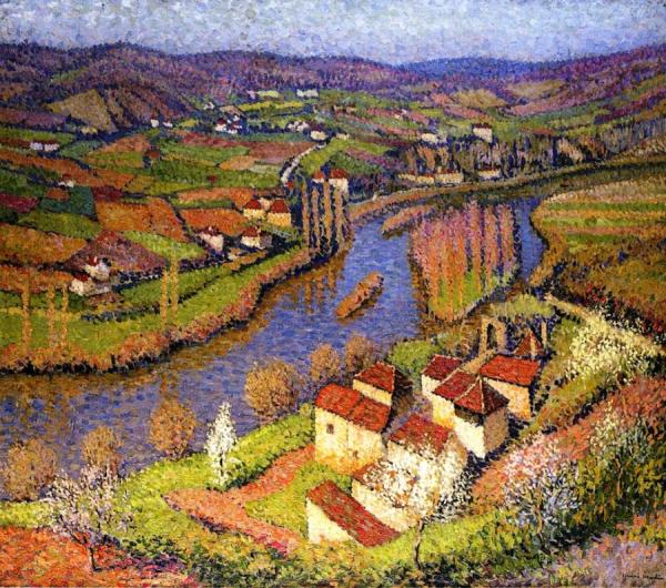 The Lot River At Saint Cirq La Popie by Henri Martin