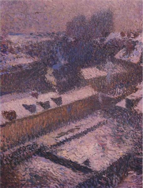 The Roofs Of Paris In Snow by Henri Martin