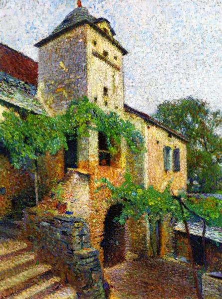 View Of A Farm With A Dovecote by Henri Martin