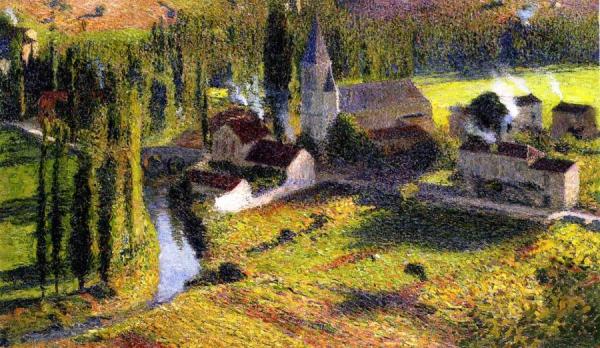 Village Of Labastide Du Vert On The Lot River by Henri Martin