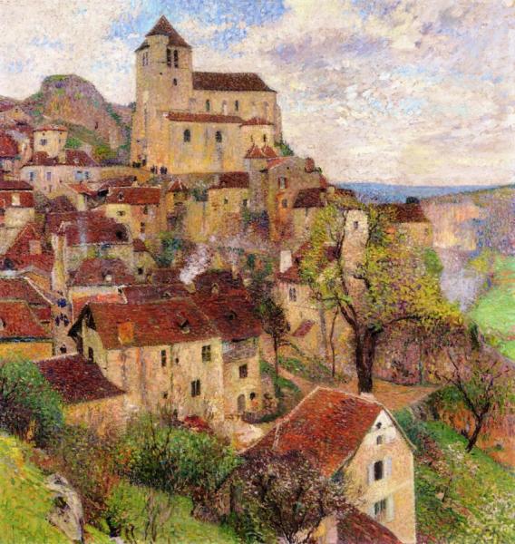 Vue Générale De Saint Cirq Lapopie by Henri Martin