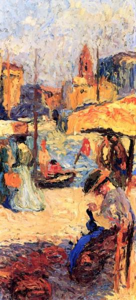 Woman Seated On The Port by Henri Martin