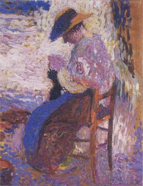 Woman Sewing by Henri Martin Oil Painting Reproductions