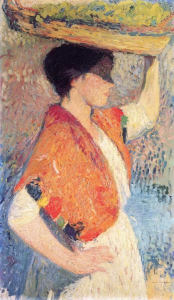 Woman With A Basket by Henri Martin