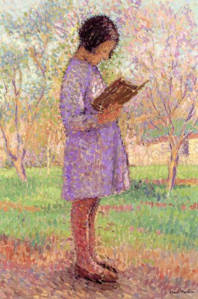 Young Girl Reading by Henri Martin