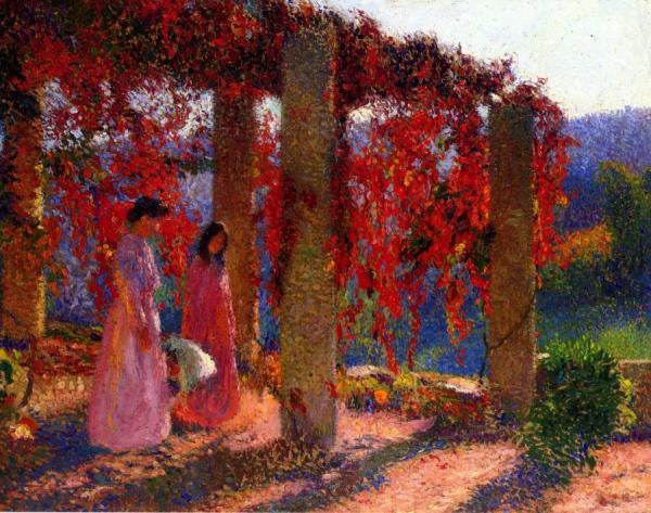 Young Women Beneath The Arbor by Henri Martin