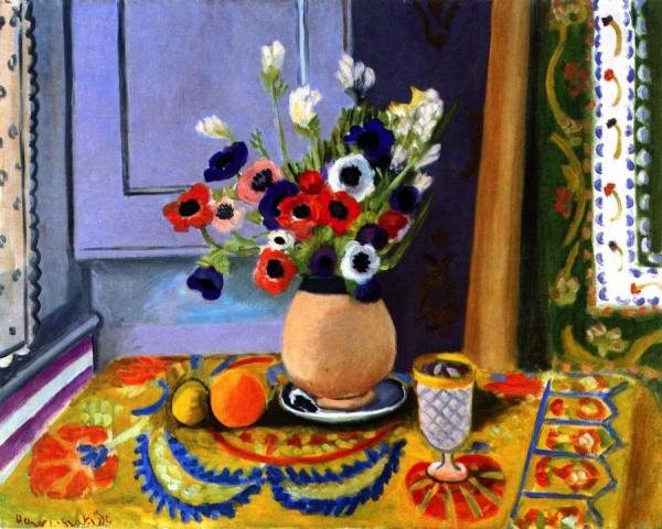 Anemones In An Earthenware Vase by Henri Matisse Oil Painting Reproductions