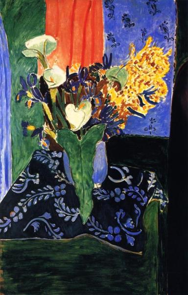 Calla Lilies, Irises And Mimosas by Henri Matisse