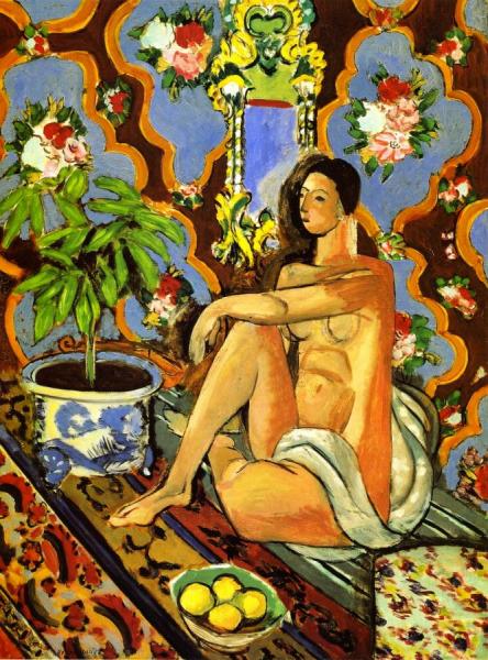 Decorative Figure On An Ornamental Background by Henri Matisse