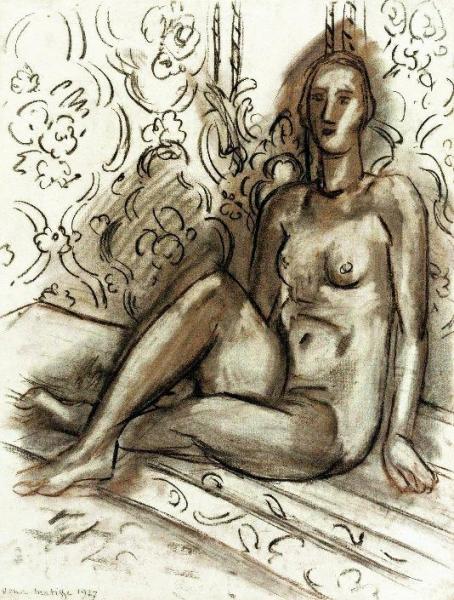 Étude Pour Figure Décorative Sur Fond Ornamental by Henri Matisse Oil Painting Reproductions