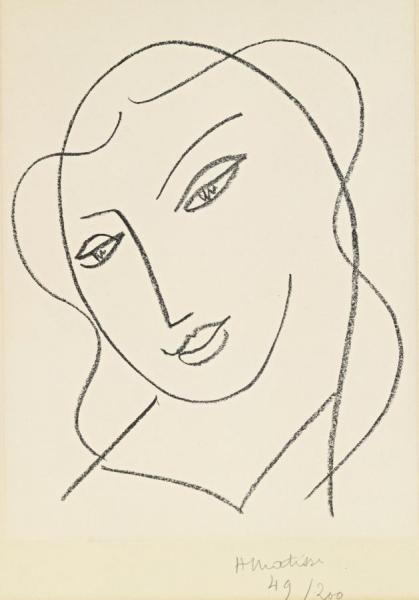 Etudes Pour La Vierge,tete Voilee   Plate Ii by Henri Matisse