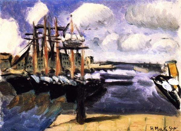 Four Boats Side By Side In The Marseilles Harbor by Henri Matisse
