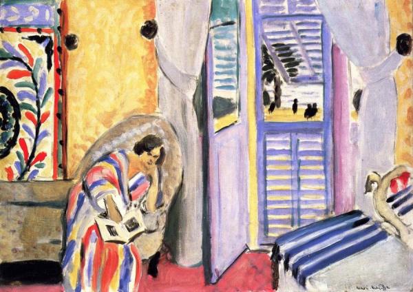 Interior At Nice, Woman Seated With A Book by Henri Matisse