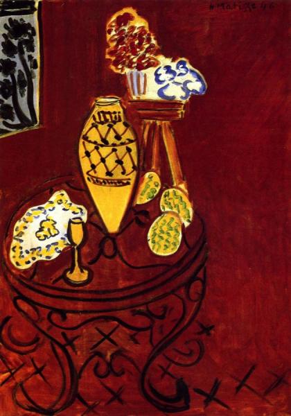 Interior In Venetian Red by Henri Matisse