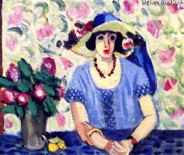 Italian Braided Straw Hat, Vase Of Flowers by Henri Matisse