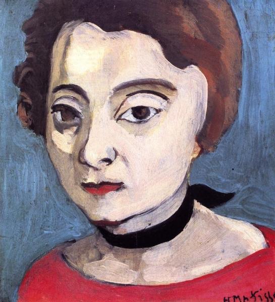 Marguerite Wearing A Black Velour Ribbon by Henri Matisse