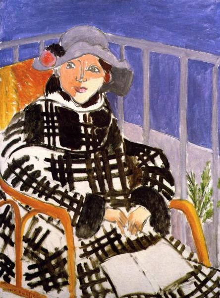 Mlle Matisse In A Scottish Plaid Coat by Henri Matisse