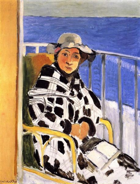 Mlle Matisse In A Scottish Plaid Coat by Henri Matisse