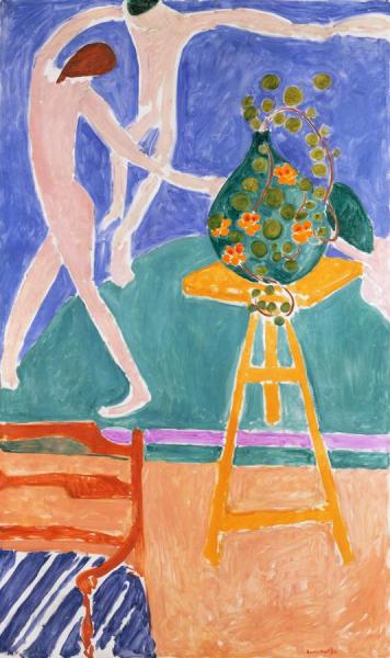 Nasturtiums With The Painting "dance" I by Henri Matisse
