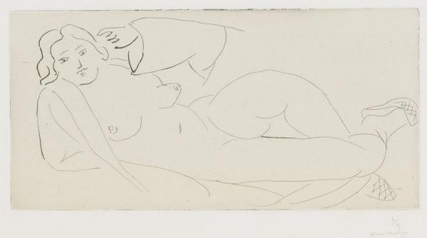 Nu Allonge Aux Babouches De Paille Tressee by Henri Matisse