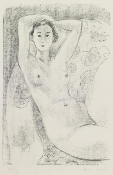 Nu Assis Dans Un Fauteuil Au Decor Fleuri by Henri Matisse