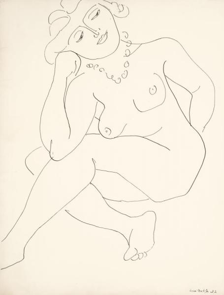 Nu Assis (themes Et Variations) Ou Femme Au Collier by Henri Matisse