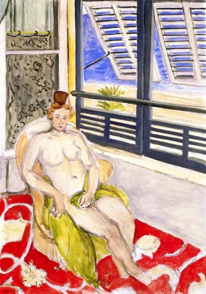 Nude With A Spanish Comb, Seated By A Window by Henri Matisse