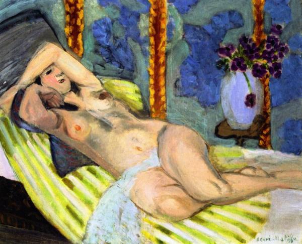 Nude With Blue Background by Henri Matisse