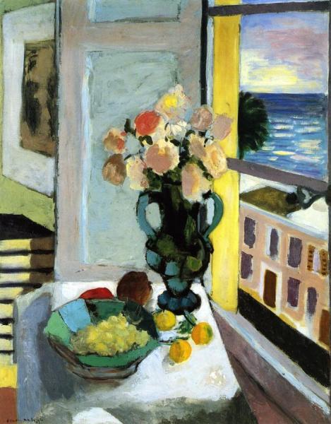 Safrano Roses In Front Of The Window by Henri Matisse