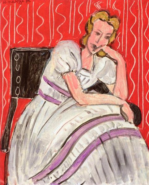 Seated Young Woman In A Grey Dress by Henri Matisse