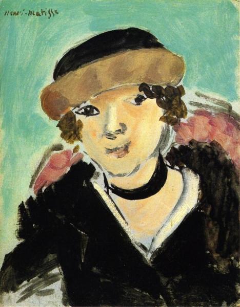 Small Portrait Of Marguerite, Fur Hat by Henri Matisse