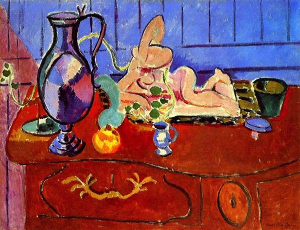 Still Life With A Pewter Jug And Pink Statuette by Henri Matisse