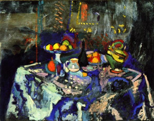 Still Life With Blue Tablecloth by Henri Matisse