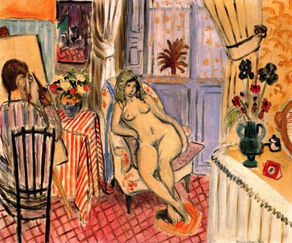 The Painter And His Model: Studio Interior by Henri Matisse
