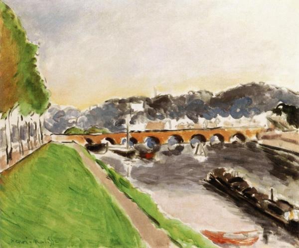The Sevres Bridge With Barge by Henri Matisse