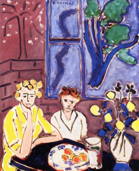 Two Girls, Blue Window by Henri Matisse