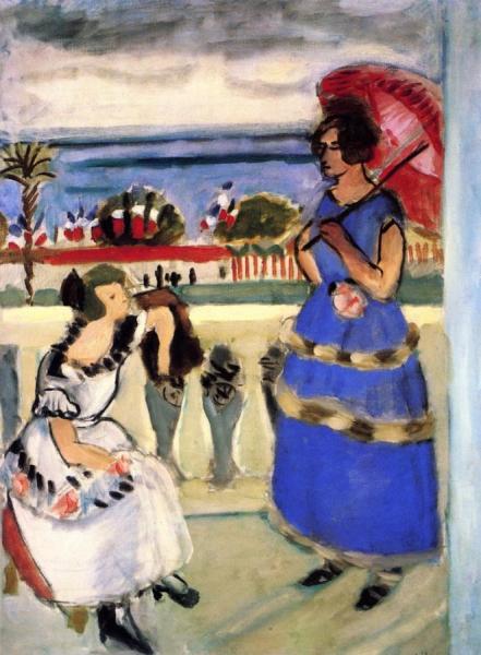 Two Women On A Balcony by Henri Matisse
