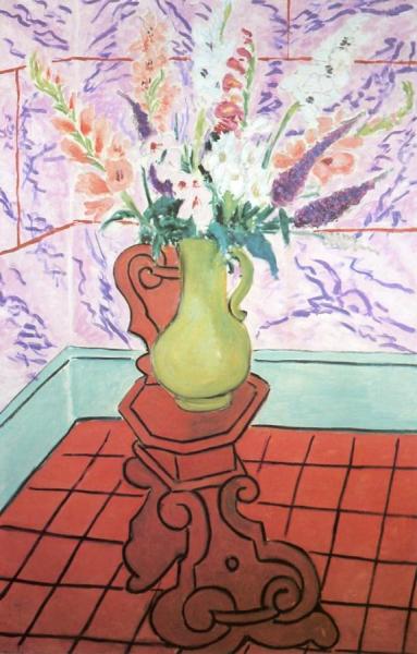 Vase Of Gladiolas On A Chair by Henri Matisse