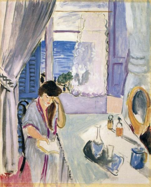 Woman Reading At A Dressing Table by Henri Matisse
