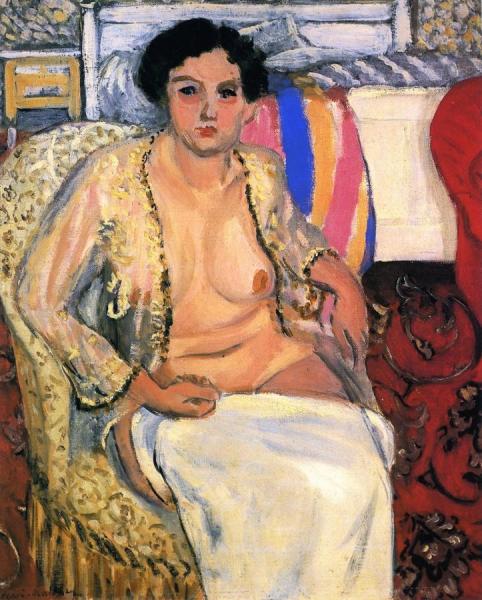 Woman Seated On An Armchair, Open Robe by Henri Matisse