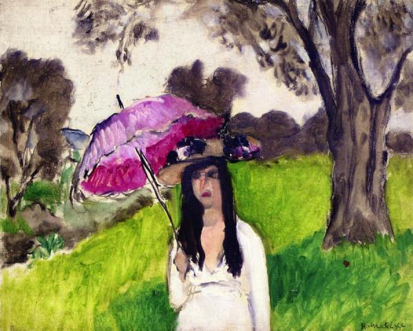Woman With A Pink Umbrella by Henri Matisse